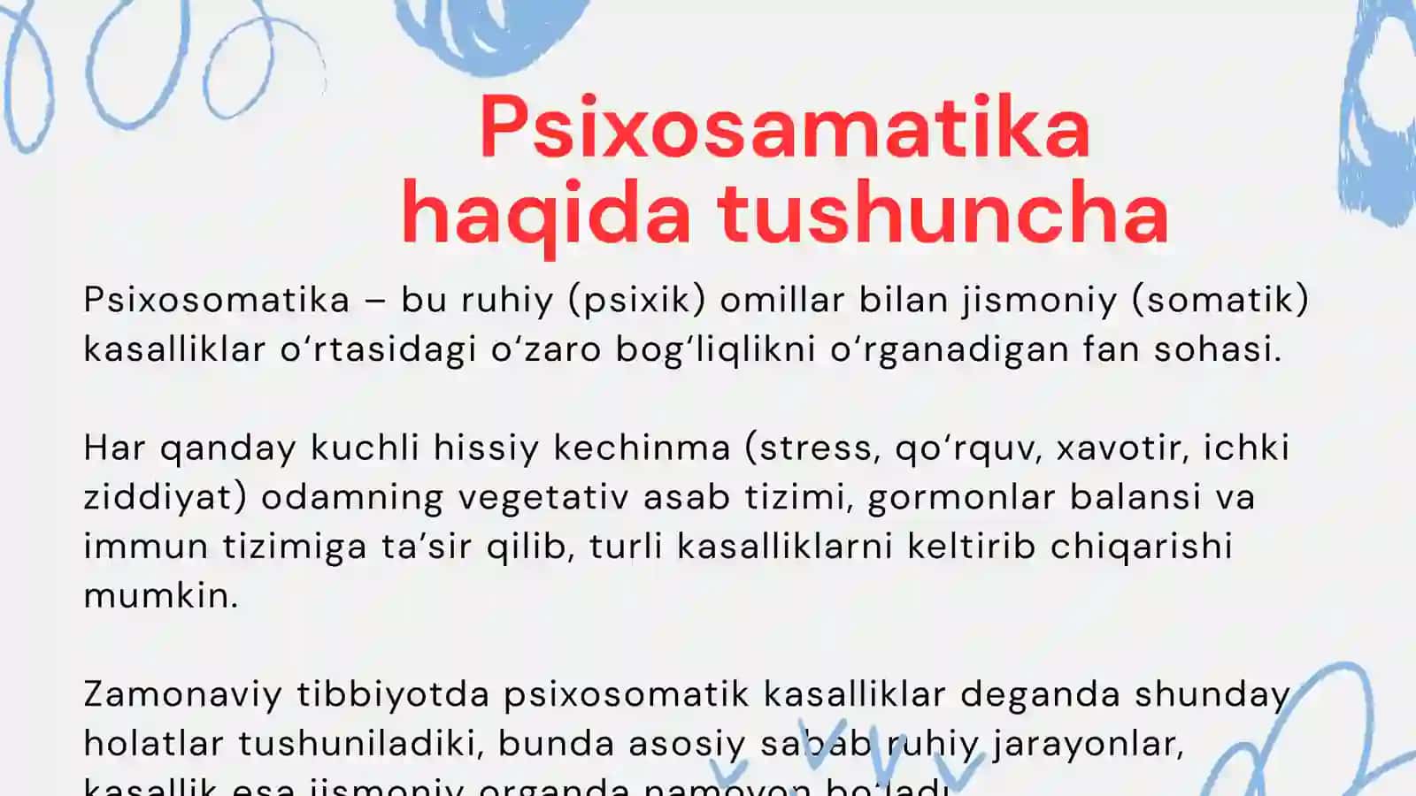 Psixosomatik va Samotopsixik buzilishlar 2