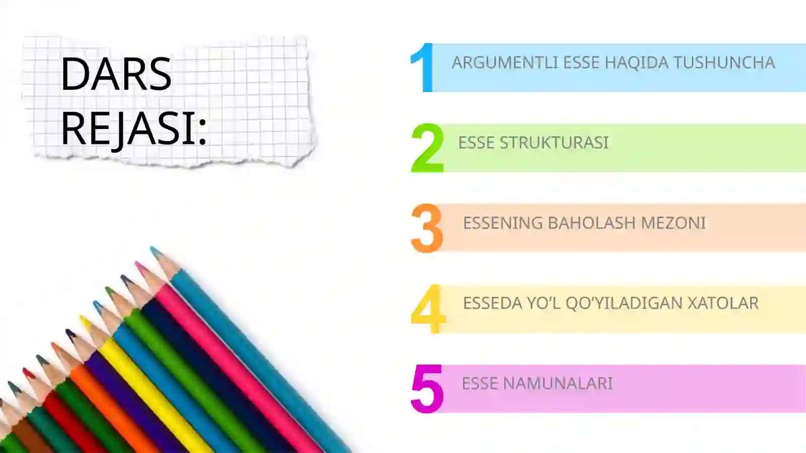 ESSE HAQIDA UMUMIY MA’LUMOT 2