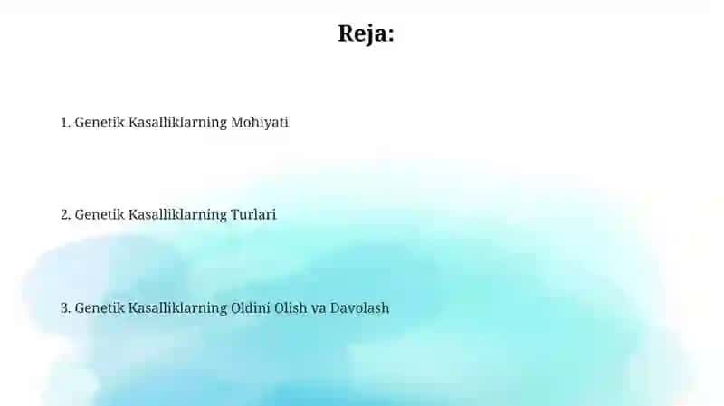 Genetik kasalliklarning diagnostikasi 2
