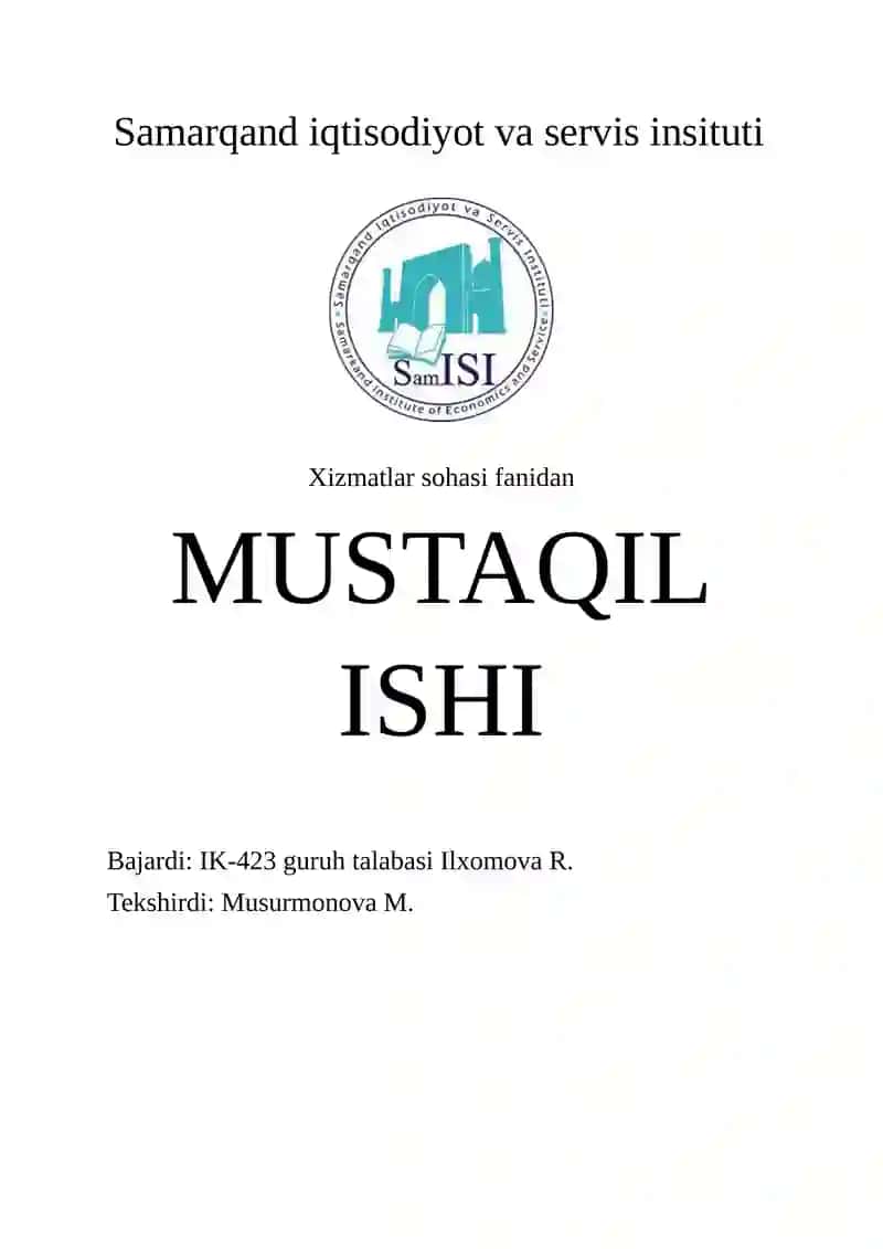 Xizmatlar sohasida xizmatlar sifatini oshirish imkoniyatlari 2
