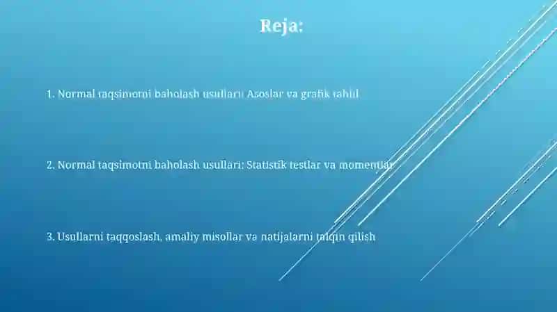 Normal taqsimotni baxolash metodlari 2