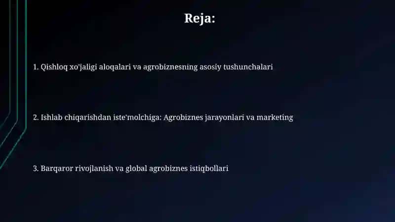 Qishloq xo'jaligi va agrobiznes 2