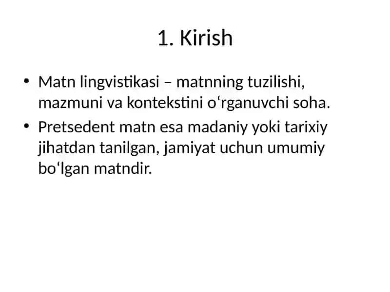 Pretsedent matn tushunchasi va uning xususiyatlari 2