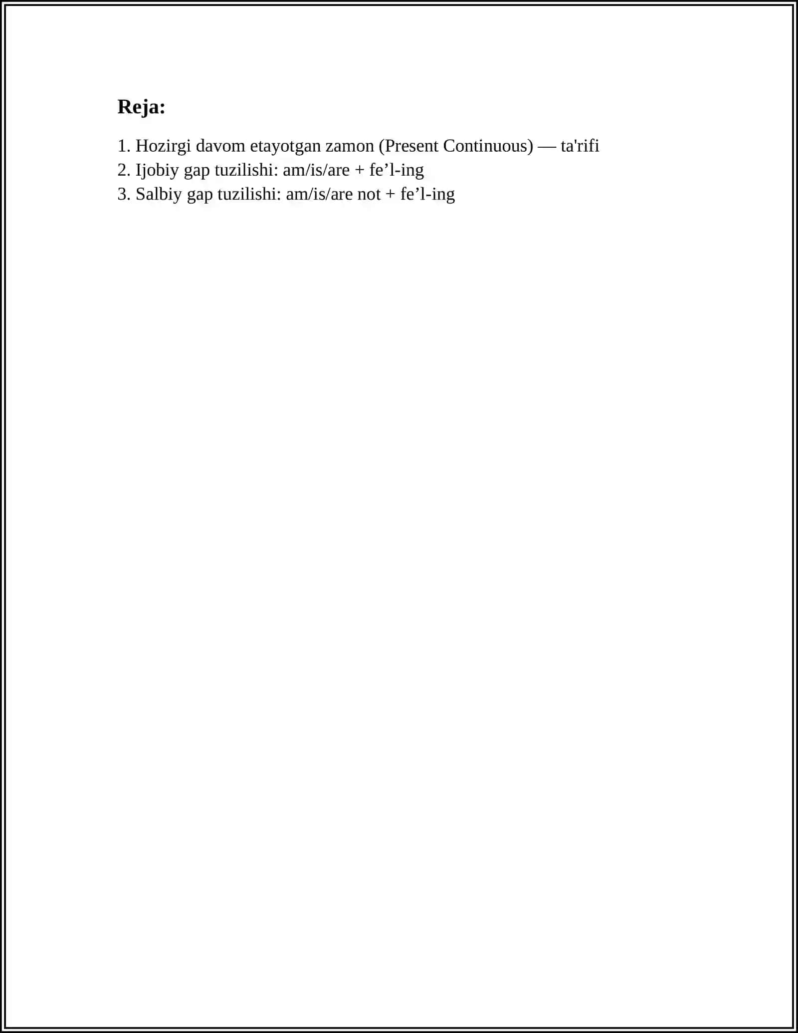 PRESENT CONTINUOUS 2