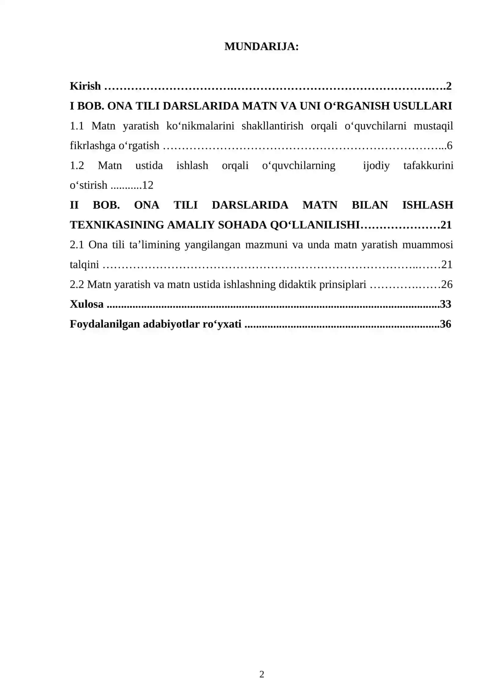 Ona tili darslarida matn ustida ishlash metodikasini takomillashtirish 2