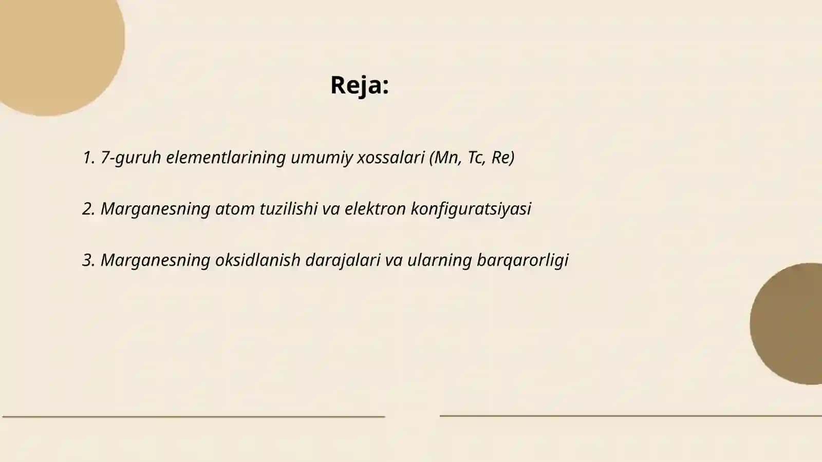 7-guruh elementlari. Marganes, uning birikmalari va xossalari 2