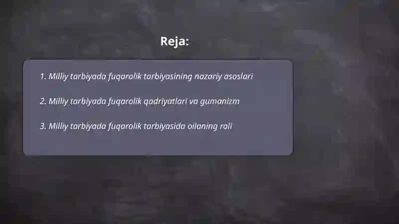 Milliy tarbiyada fuqarolik tarbiyasi 2