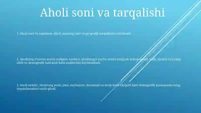 Aholi Soni Va Tarkibi Statistikasi 2