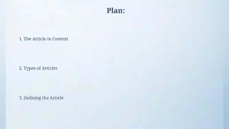 The Article in Context 2