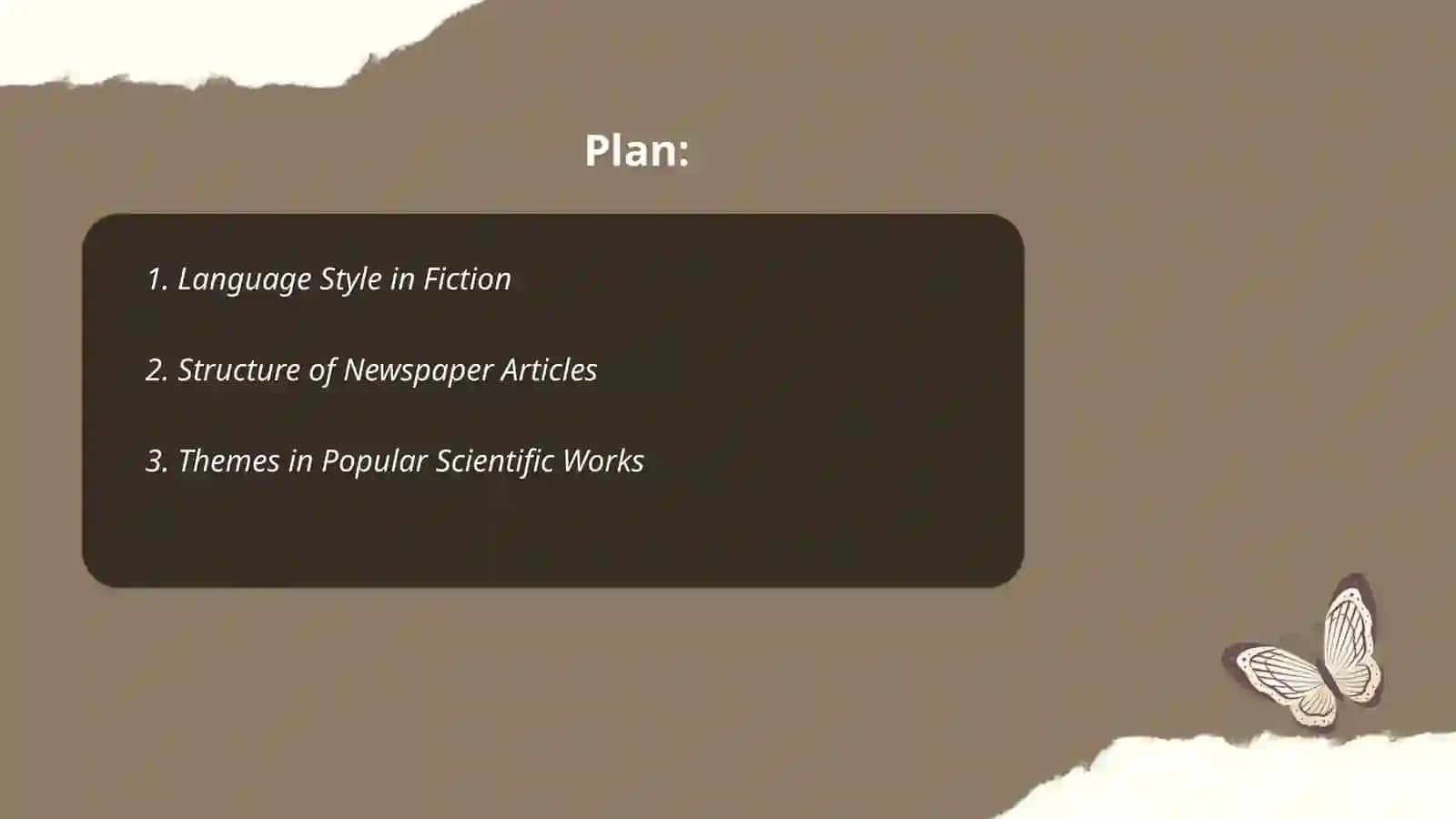 Characteristics of different genres 2