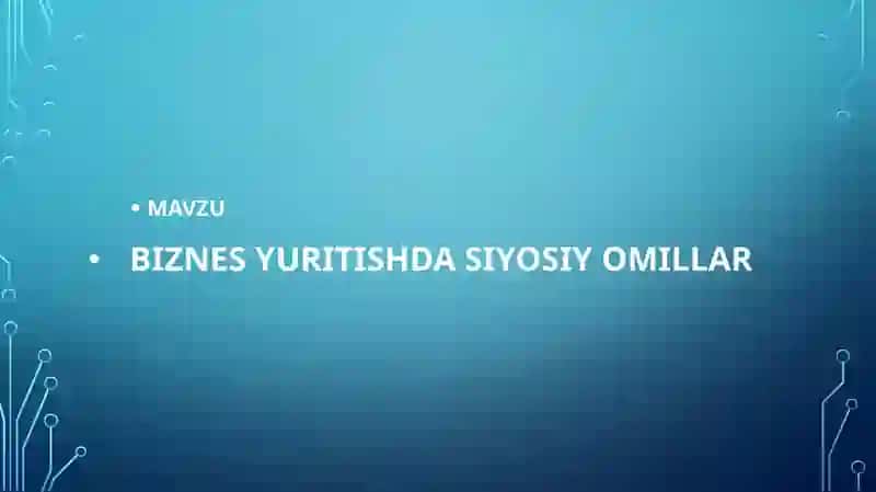 Siyosiy omillar tahlili 2