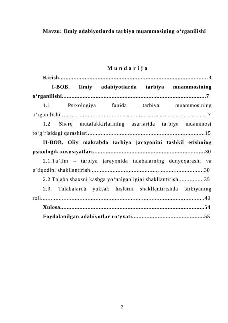 Ilmiy adabiyotlarda tarbiya muammosining о‘rganilishi 2