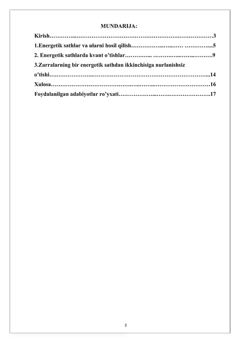 Zarralarning bir energetik sathdan ikkinchi energetik sathga nurlanishsiz o‘tishlari 2