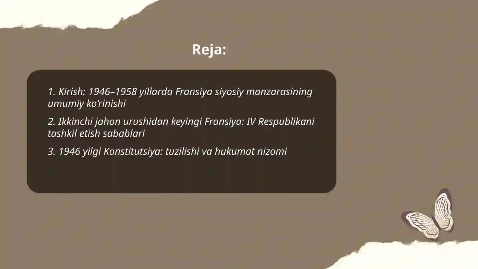 Fransiyada IV-respublikaning ta’sis etilishi (1946-1958). Sh. de Goll va Gollizm 2