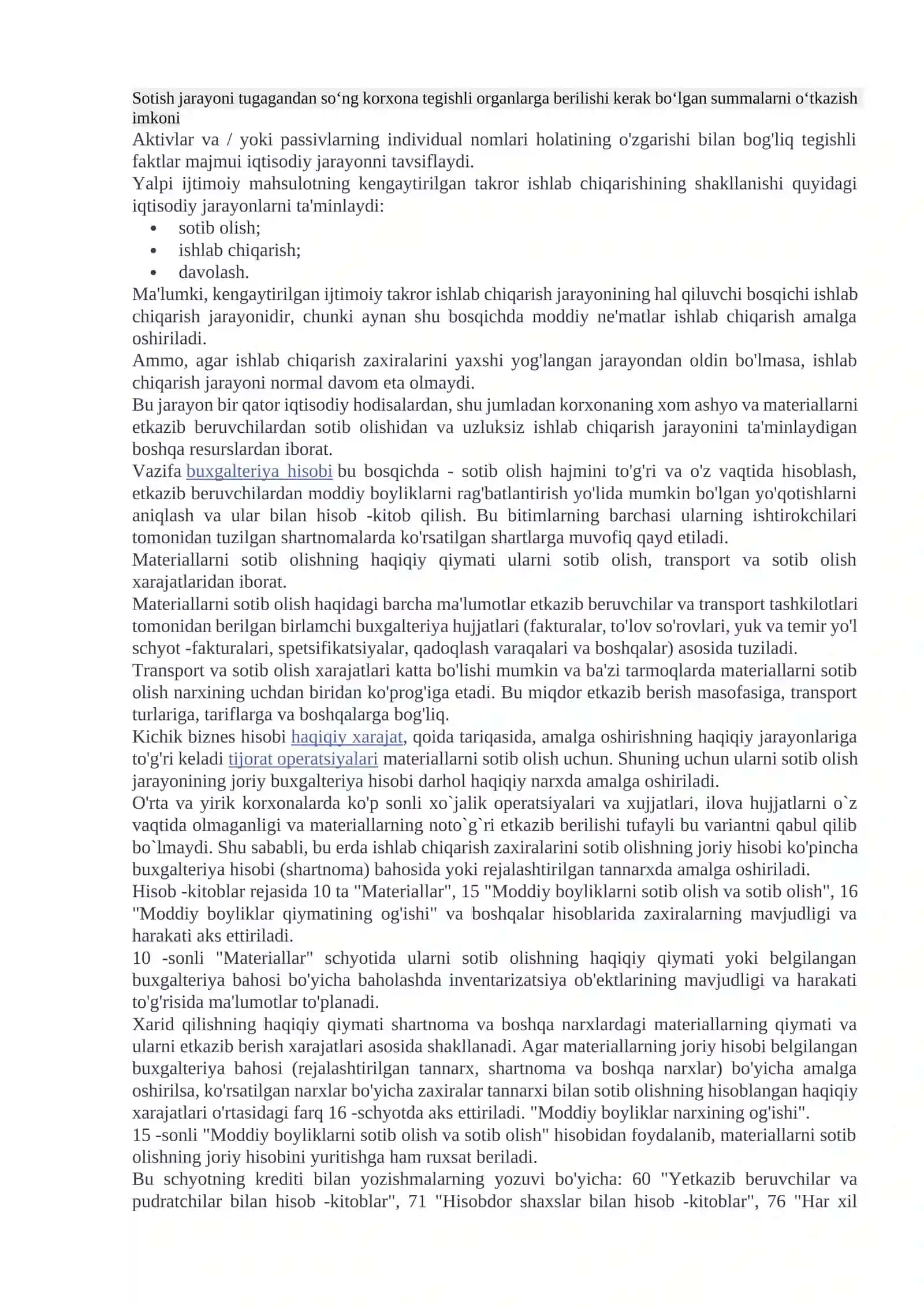 Biznes jarayonlarini hisobga olish 2