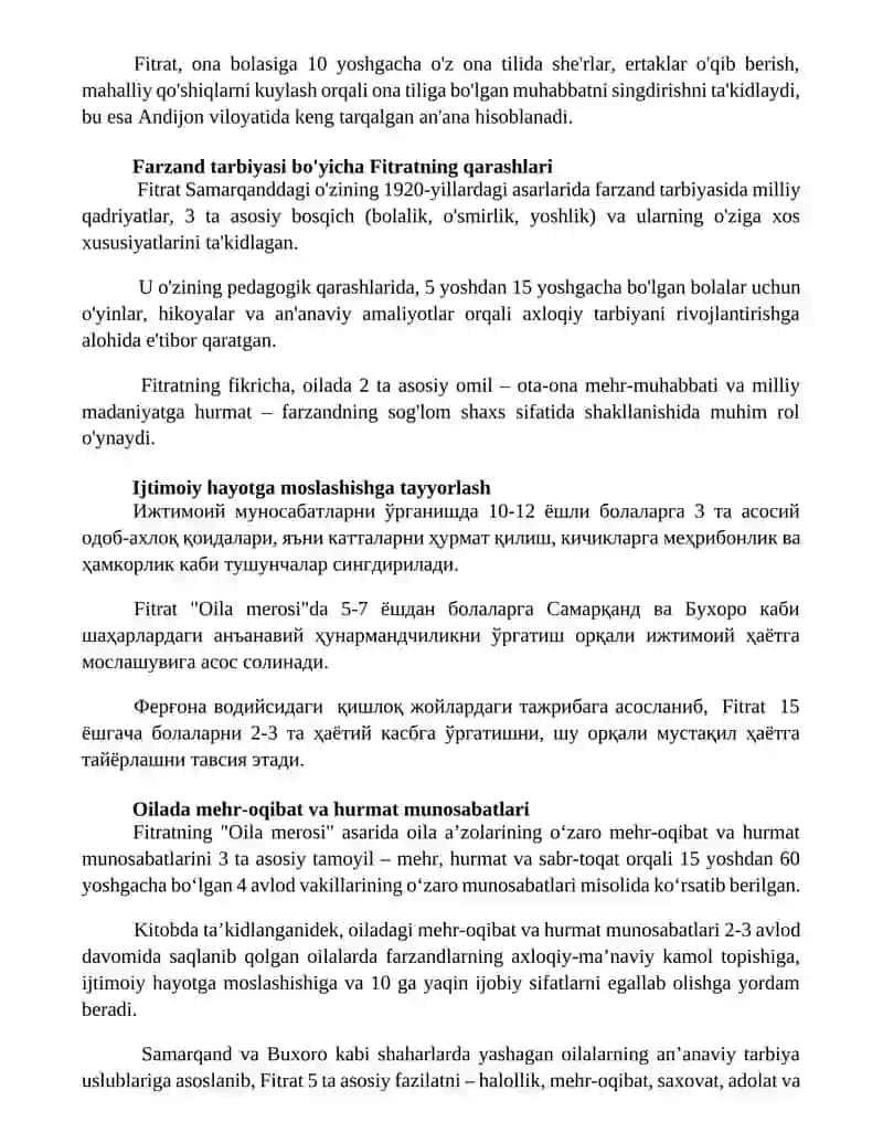 Fitratning "Oila merosi" 2