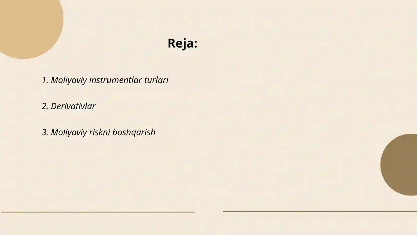 Moliyaviy instrumentlar 2