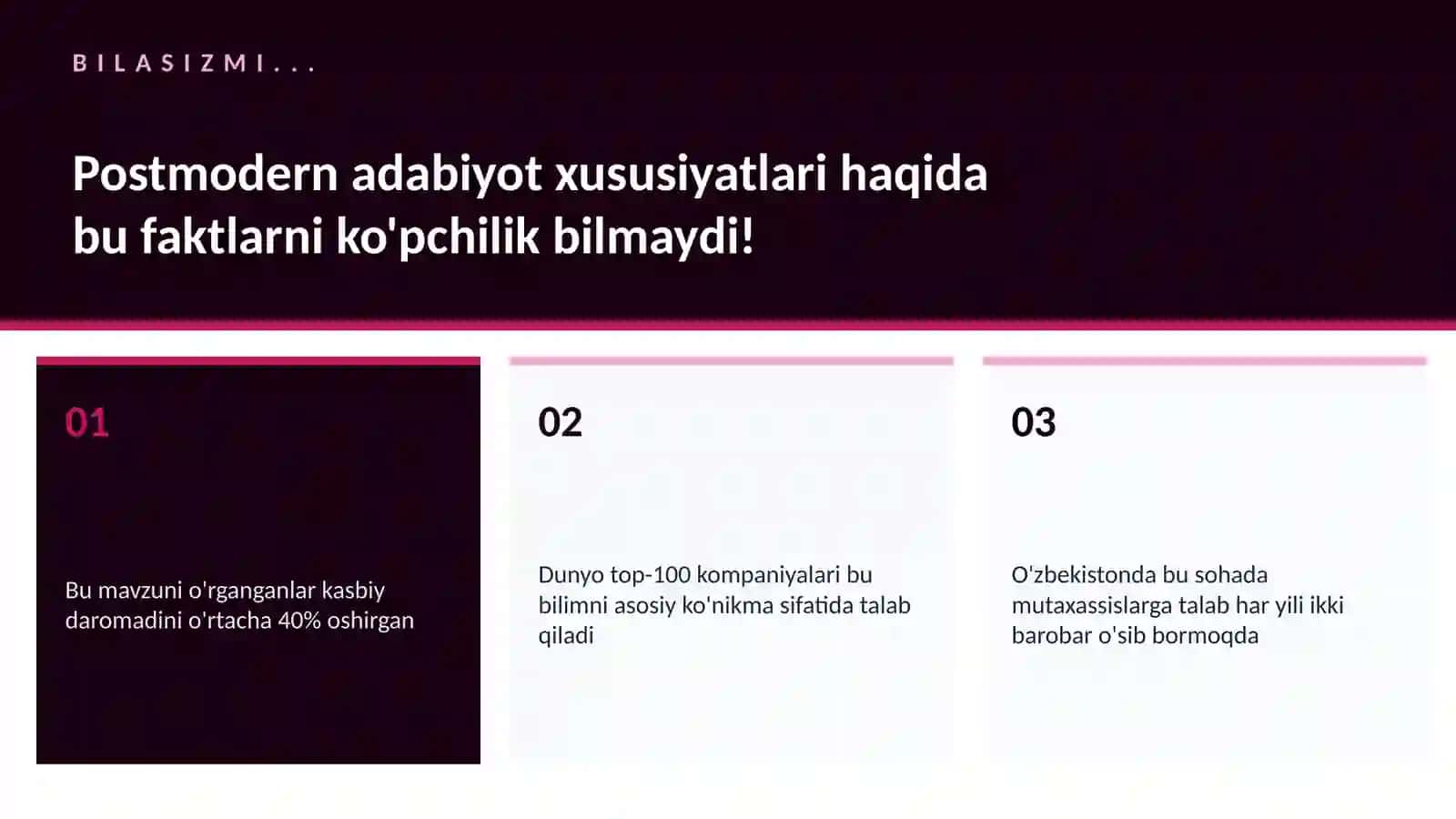 Postmodern adabiyot xususiyatlari 2