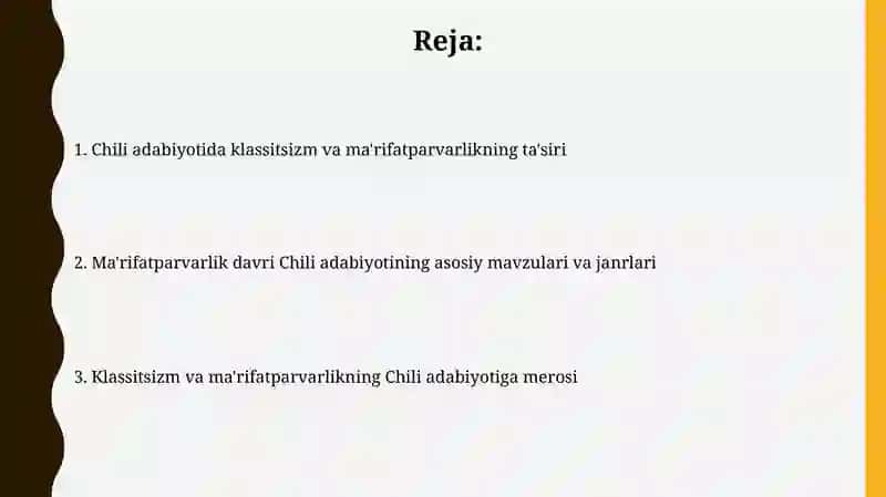 Klassitsizm va ma'rifat chiliadabiyoti 2