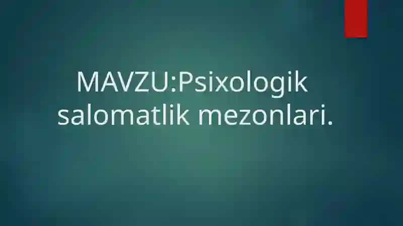 Psixologik salomatlik 2