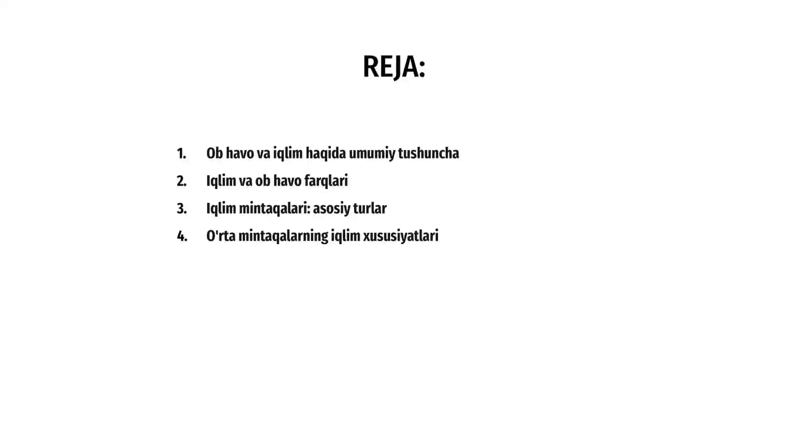 Ob havo va iqlim. Iqlim mintaqalari 2