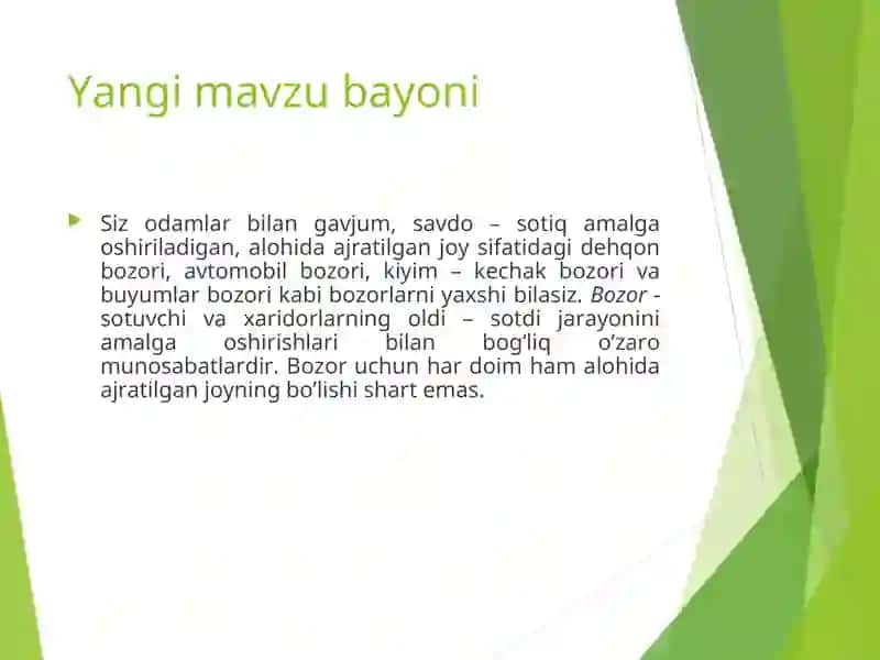 Bozor va uning turlari 2