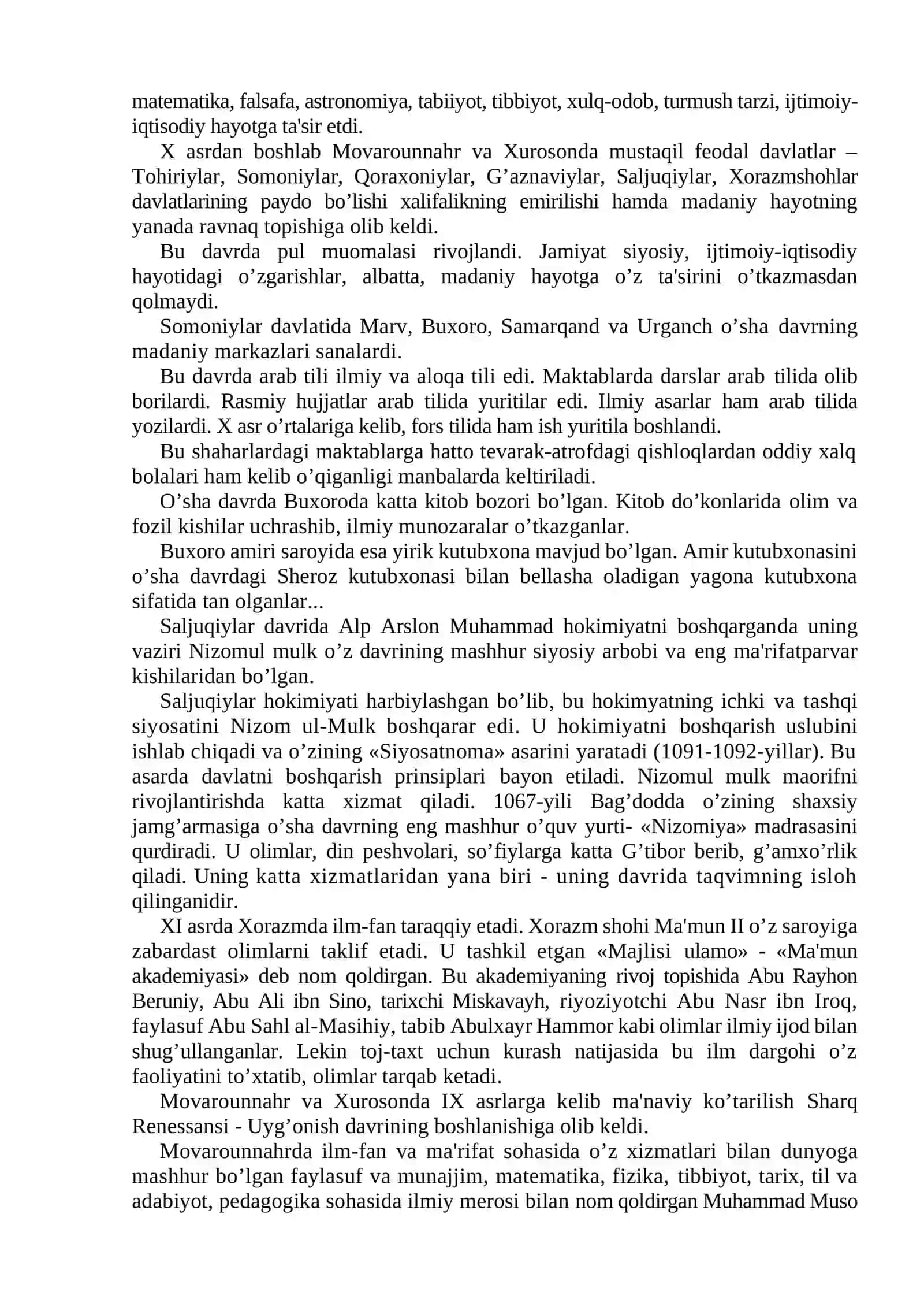 Sharq Uyg’onish davrida ilm-fan va madaniyat 2