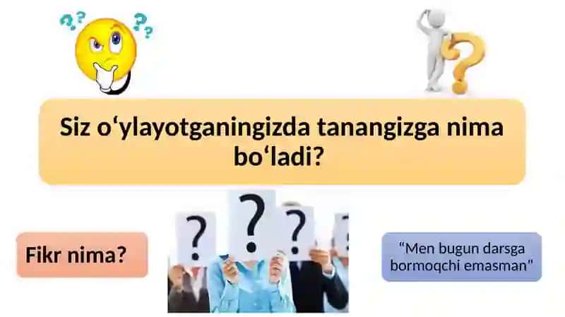 TANA FIKRLASH. IJODIY BOSIM 2