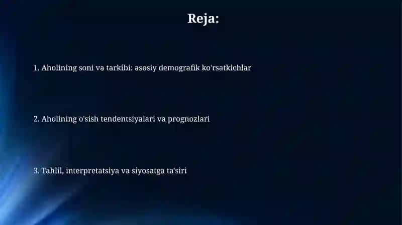 Aholining soni va tarkibi statistikasi 2