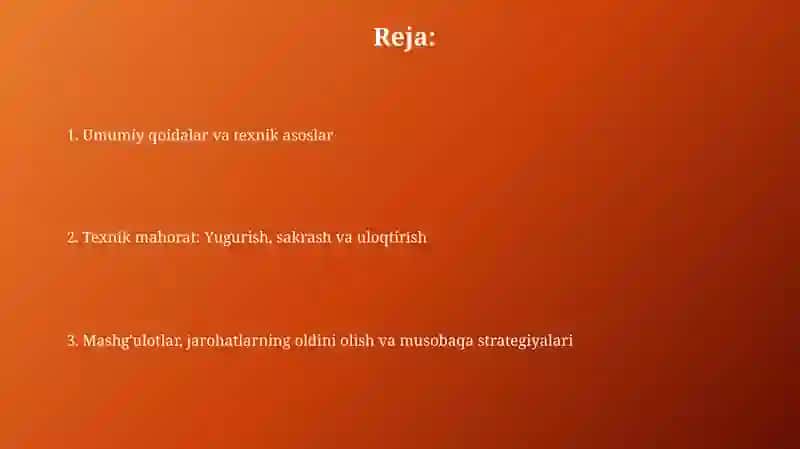 Yengil atletika turlari texnikasi 2