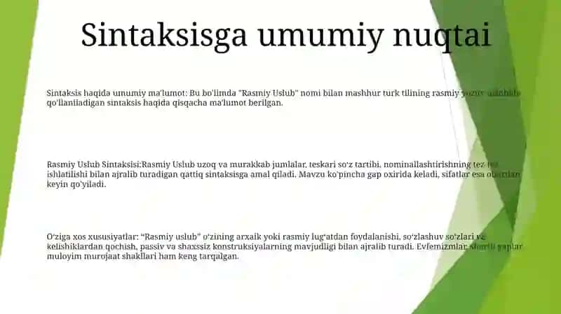 Rasmiy Uslub Sintaksisi 2