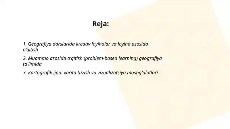 Geografiya ta’limida kreativ metodlar 2