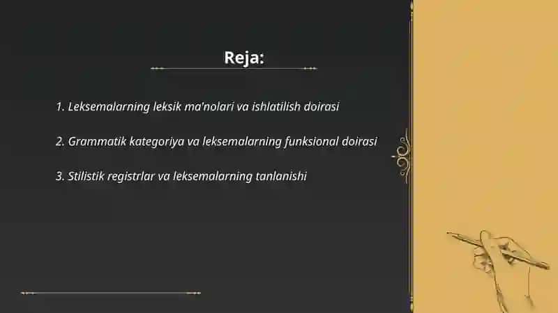 Leksemalarning ishlatilish doirasi 2