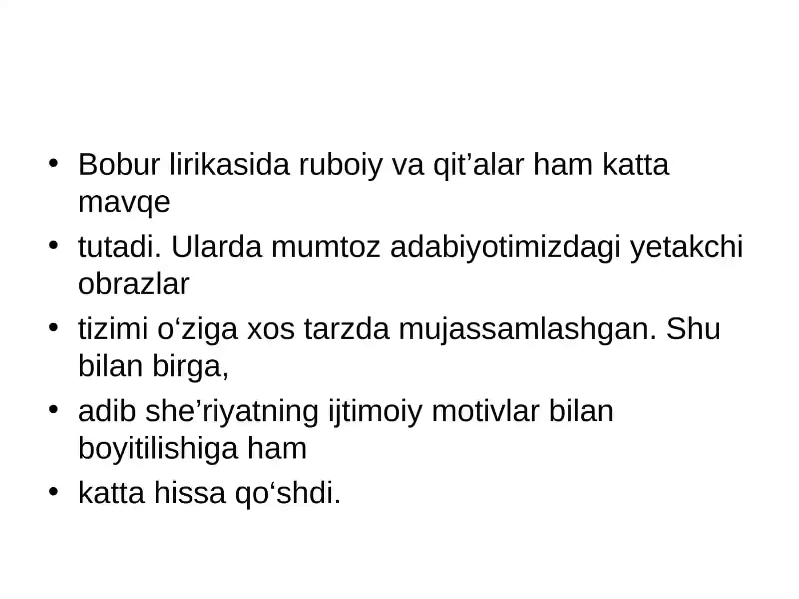 23-mavzu. Bobur ruboiylari tahlili 2