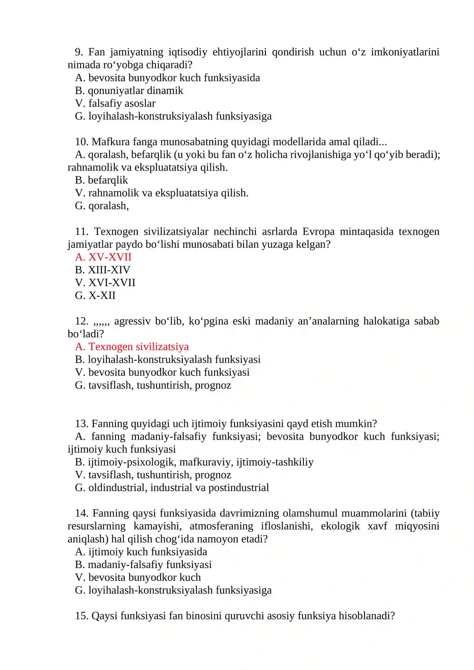 Texnogen rivojlanishning madaniy matritsasi 2