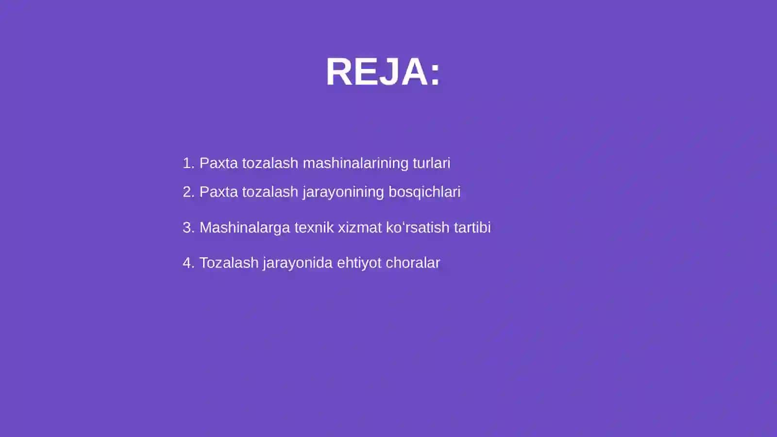 Paxtanin tozalash jarayoni 2