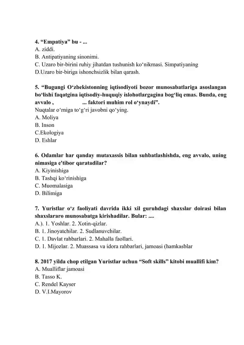 Metadologiya yakuniy test 2