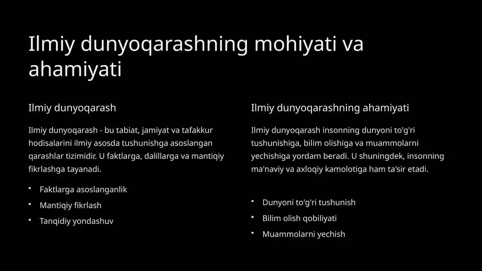 O'quvchilarni ilmiy dunyoqarashini shakllantirish 2
