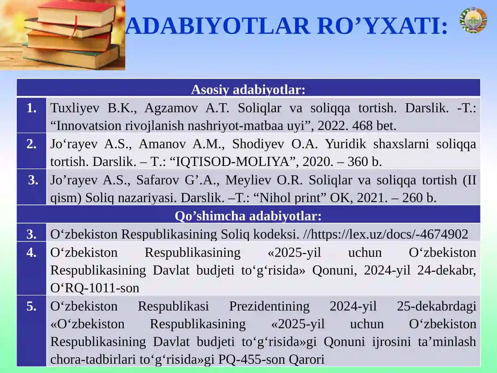 FOYDA SOLIG‘I 2