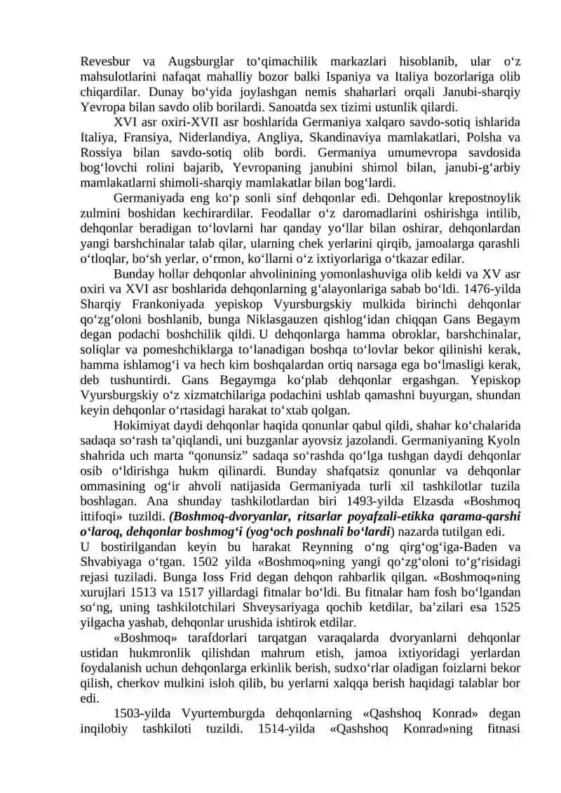 XVI-XVII asrl birinchi yarmida Germaniya 2