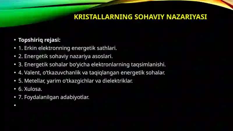 FIZIKA 2fani bo’yicha 2