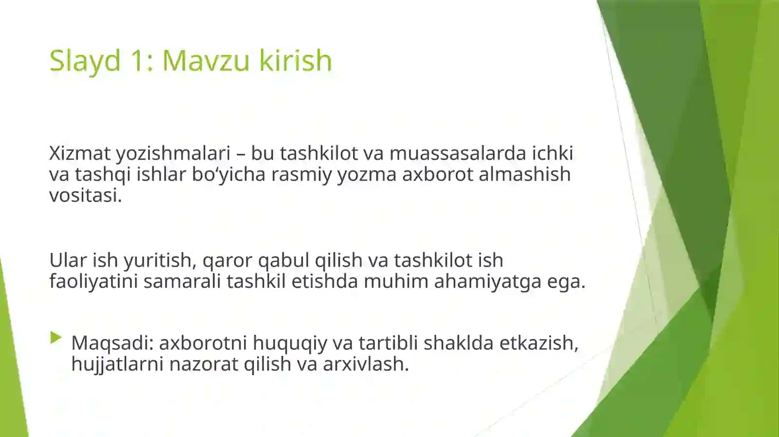 Xizmat yozishmalarniyozishdigimuomalar 2