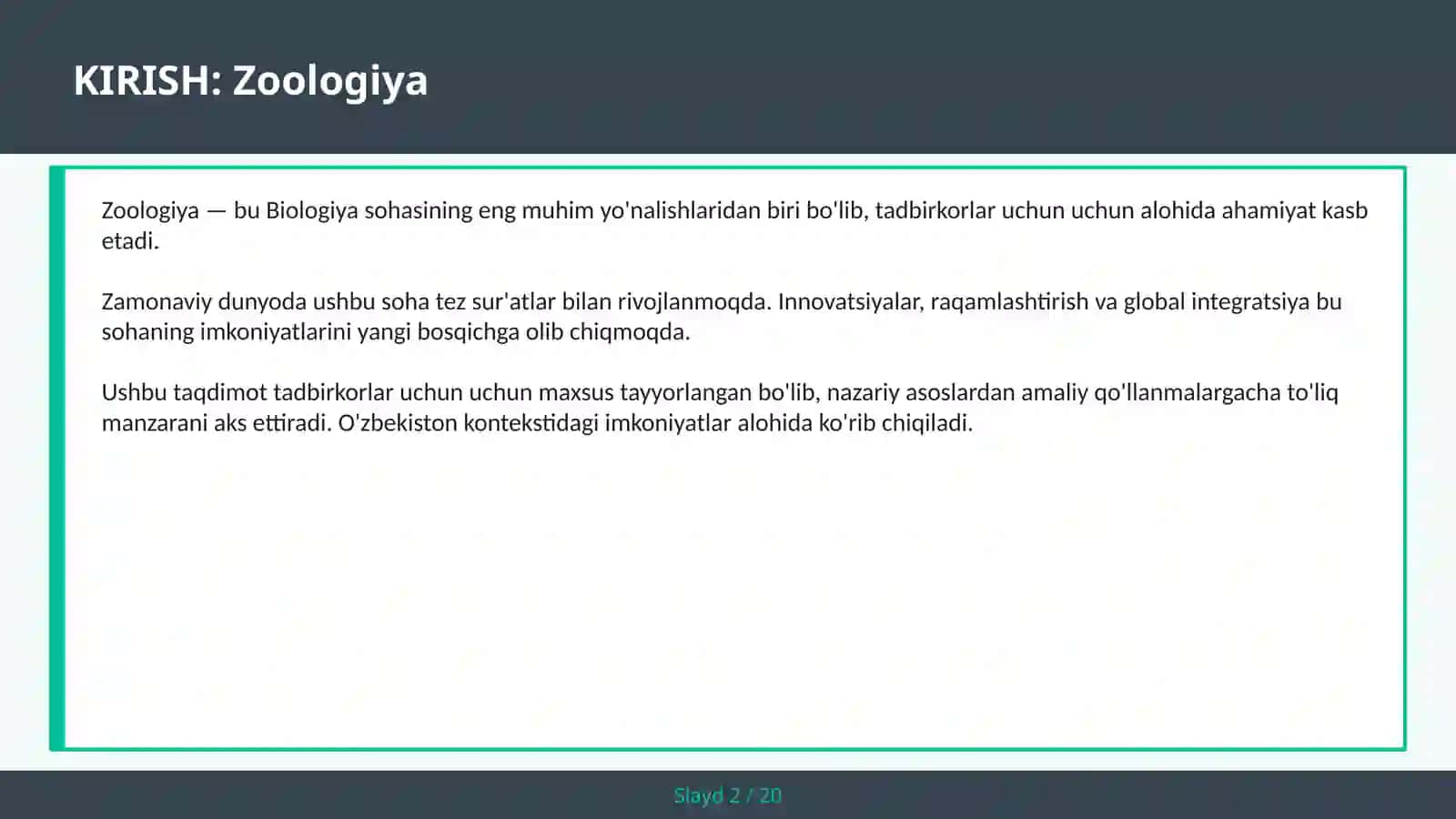 ZOOLOGIYA 2