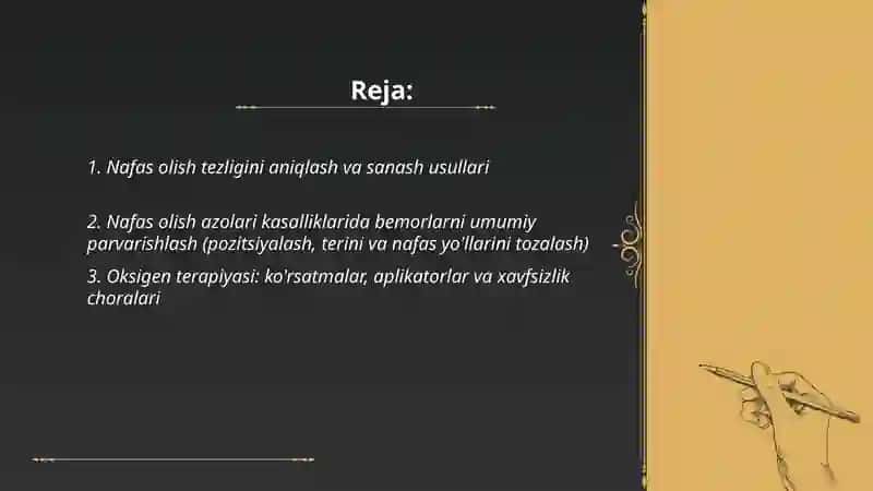 Nafas olish azolari kasaliklarida bemorlarni parvarishlash 2