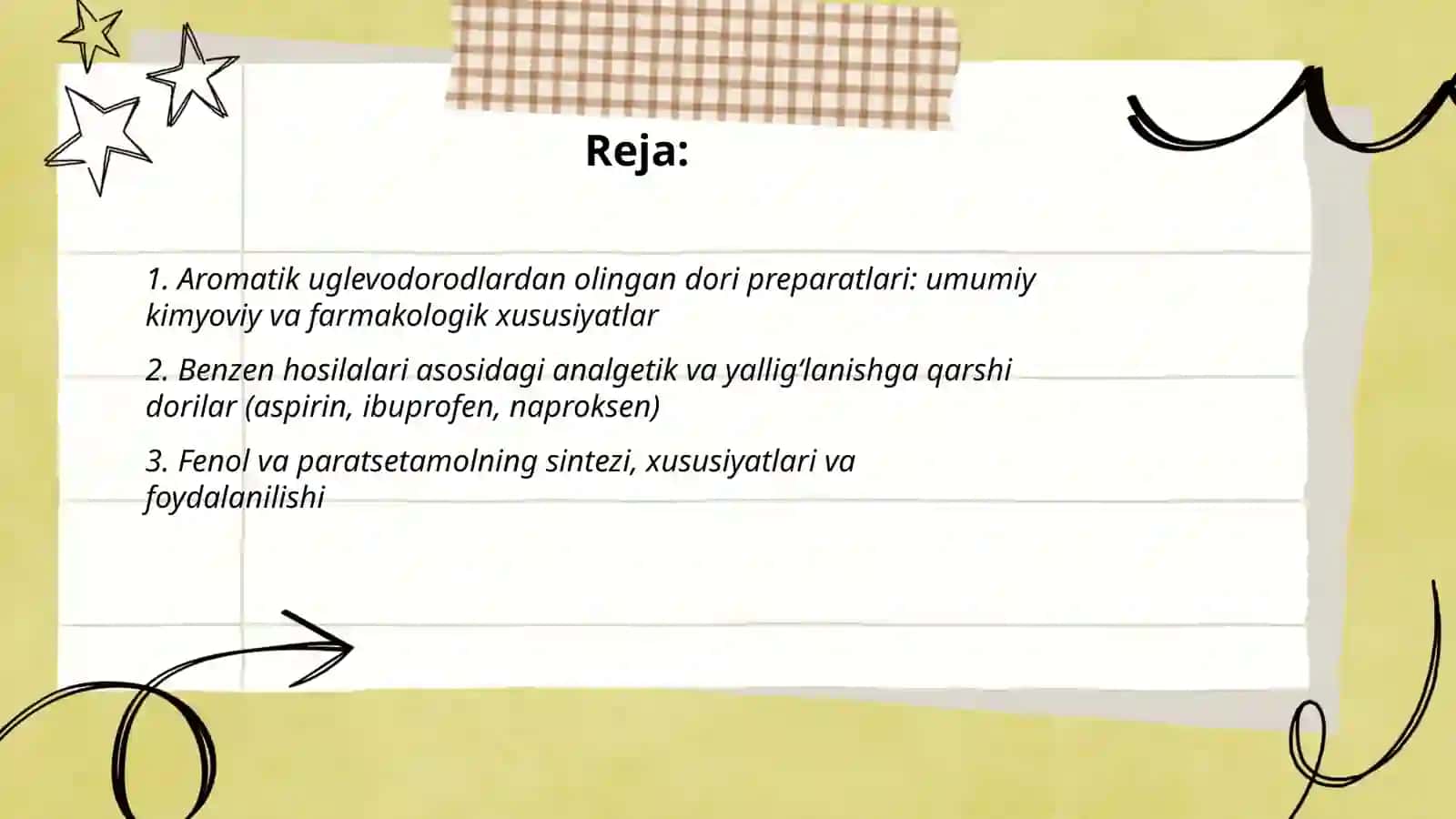 Aromatik uglevodorodlar asosida olinadigan dori preparatlari 2