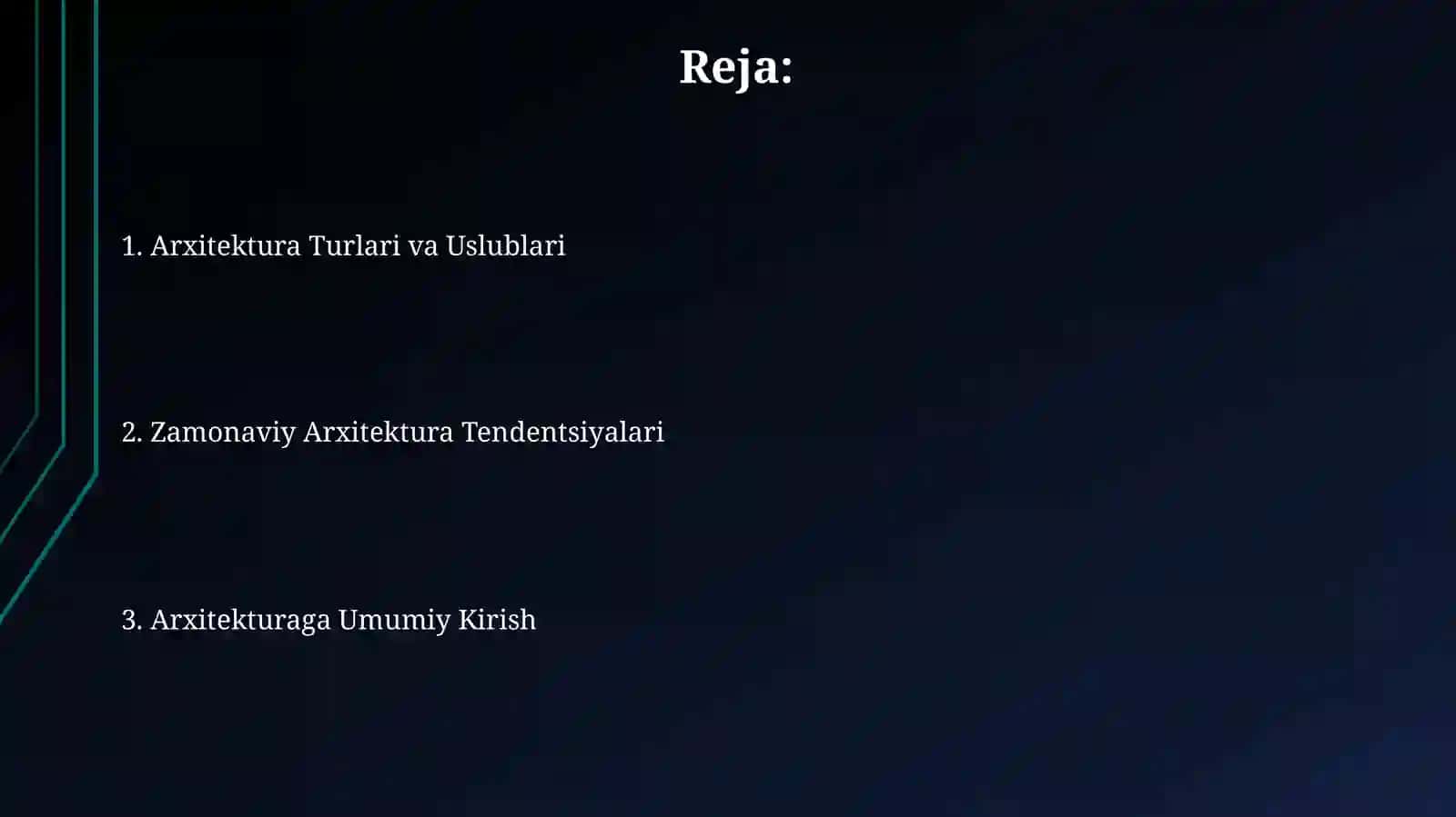 Arxitektura haqida umumiy malimot 2