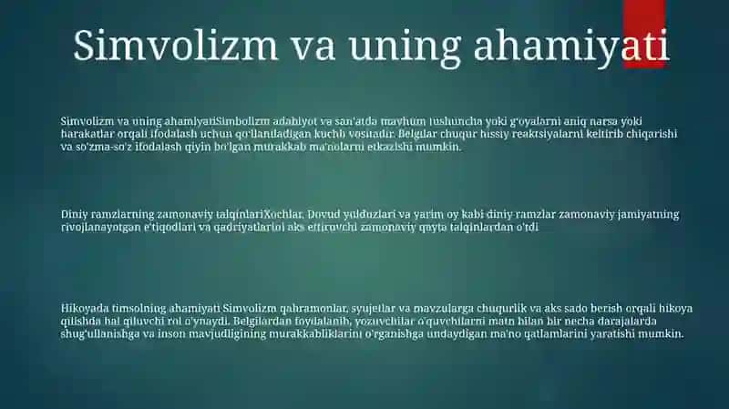 Diniy Ramzlarning Zamonaviy Talqinlari 2