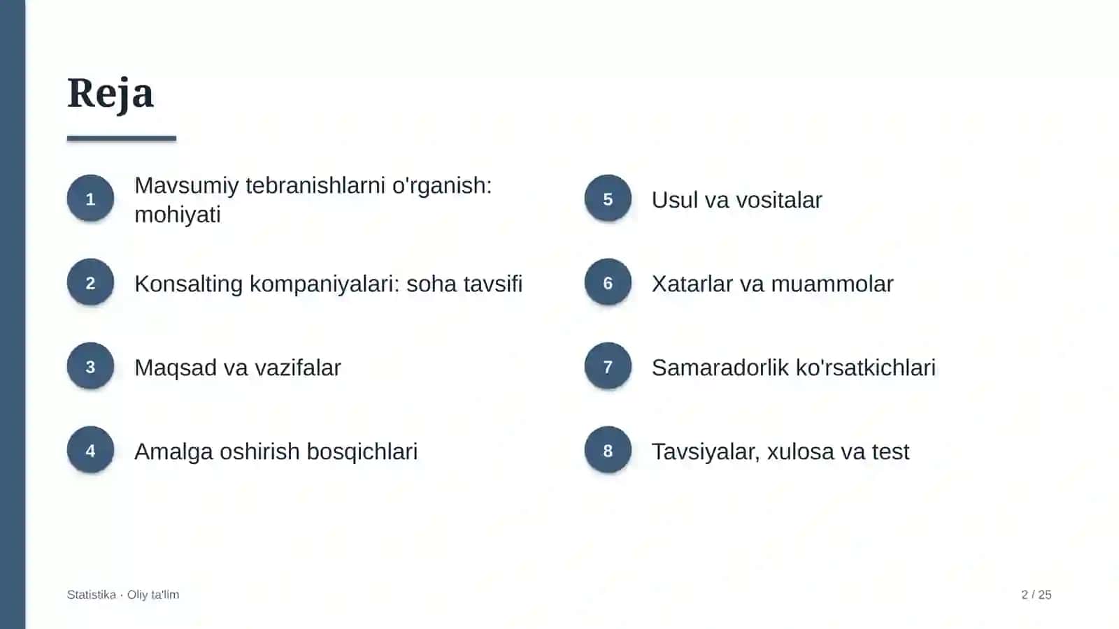 Konsalting kompaniyalarida mavsumiy tebranishlarni o'rganish 2