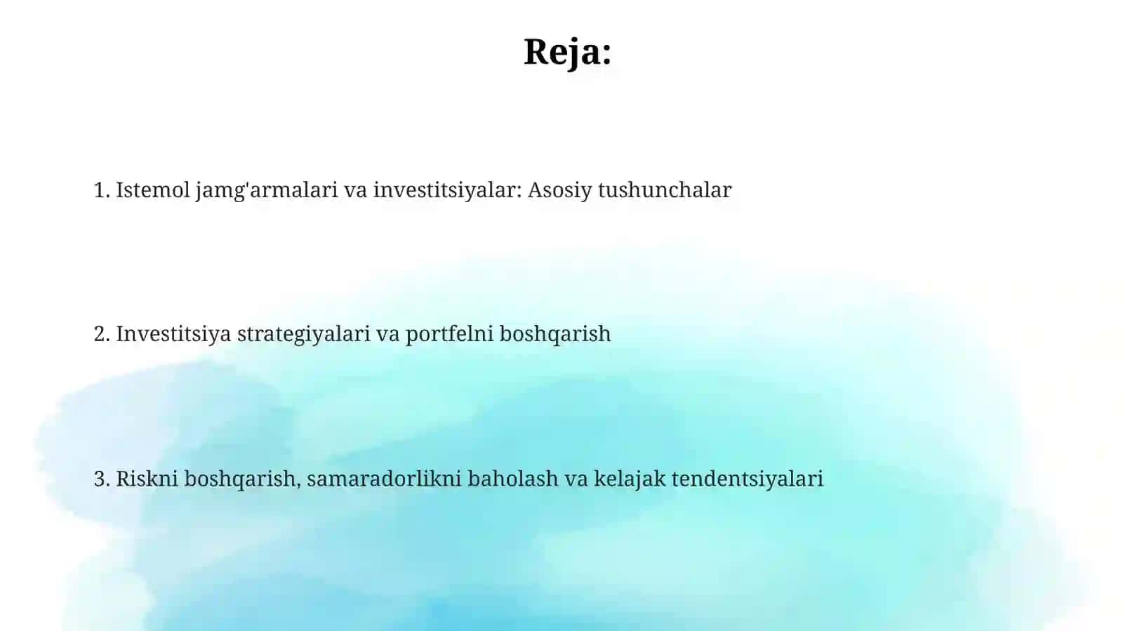 Istemol jamg'arma va investitsiyalar 2