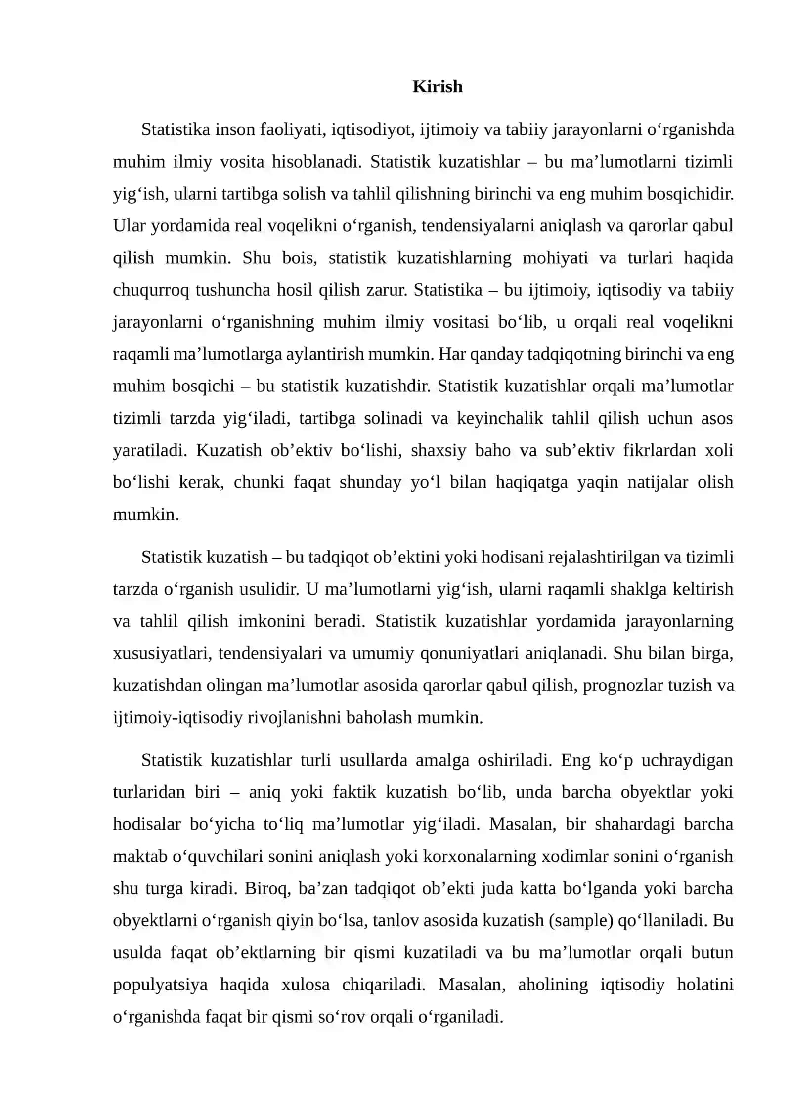 STATISTIK KUZATISHLARNING MOHIYATI VA TURLARI 2